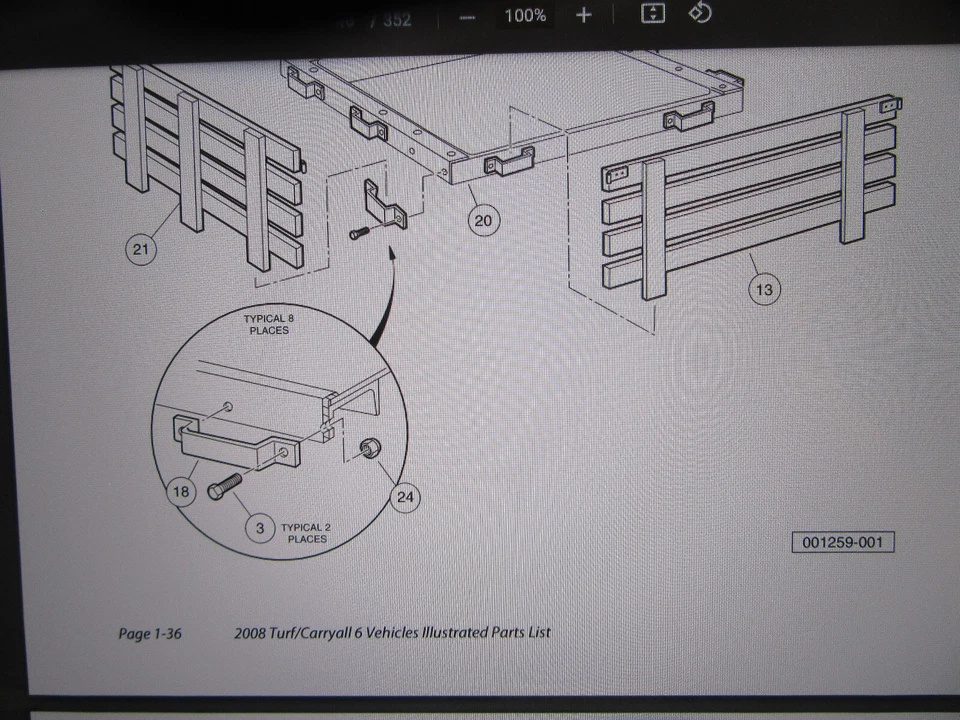 Kit Club Car Stakeside para Carryall 6 carrocería de cama plana - Parte: 1017117 - Nuevo en caja Foto 4 de 4