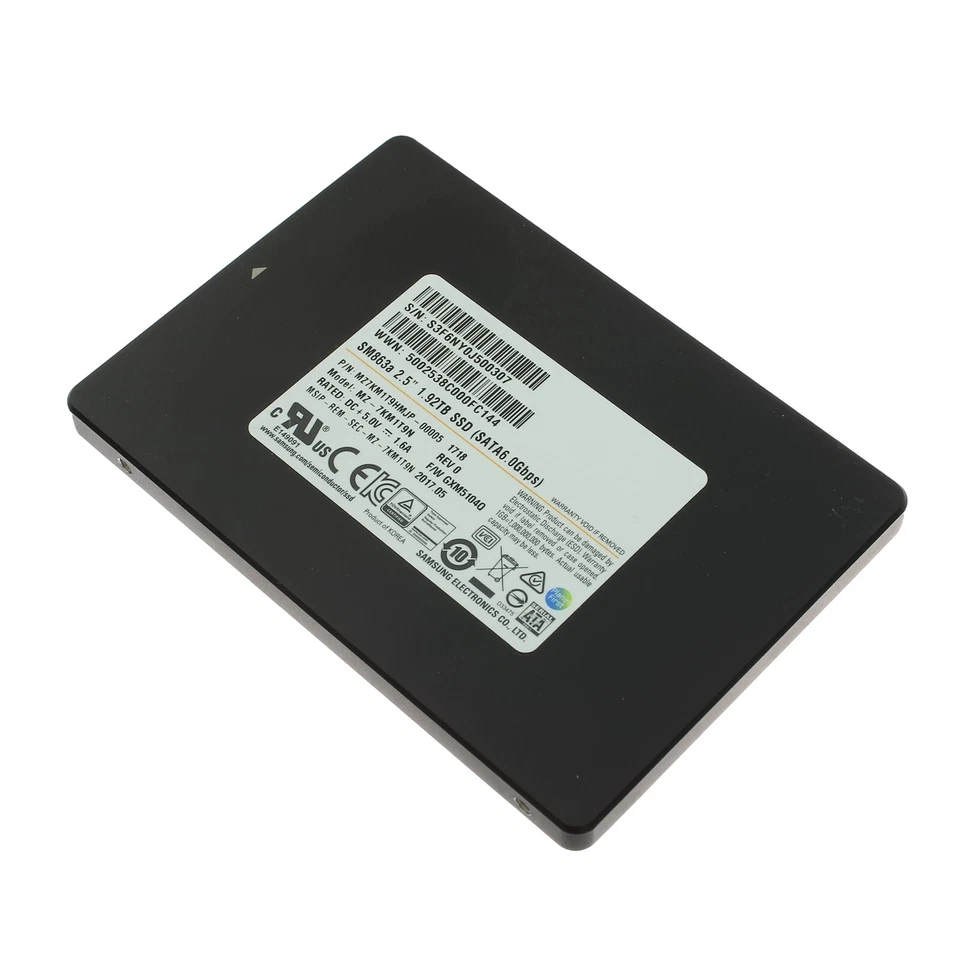Samsung SATA-SSD SM863a 1,92TB SATA 6G 2,5" - MZ7KM1T9HMJP-00005