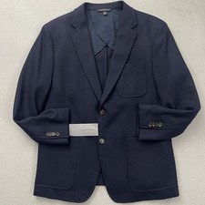 Banana Republic Mario Bellucci Italian Wool Blazer Sport Coat Navy 42S Slim Fit