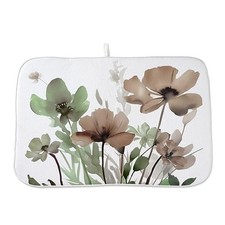 Spring Dish Drying Mat 18x24 Inches For Kitchen 18x24inch Brown Green Floral