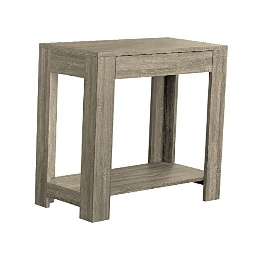 Safdie & Co. Dark Taupe with Drawer Accent End Table, Brown 