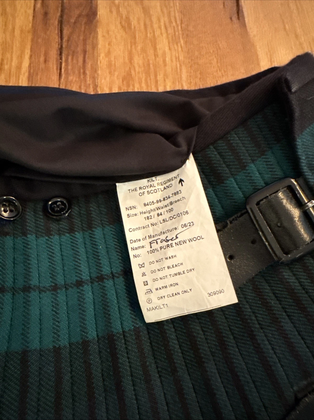 The Royal Regiment of Scotland Kilt RRS British Army Military 182/84/100 10