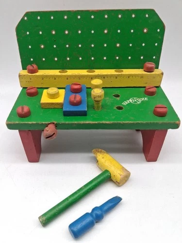Marx Vintage Happi Time Wooden Work Bench Toy 50s