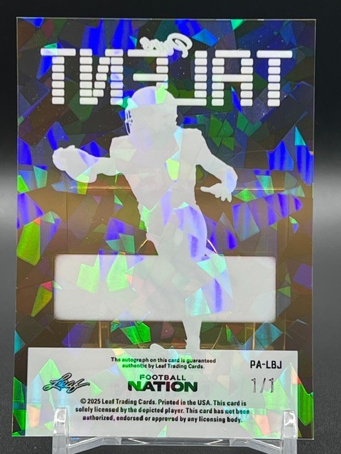 2025 Leaf Football Nation Lamar Bo Jackson Pure Talent Auto 5-Crystal Gold # 1/1 view 2