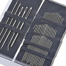 90Pcs Big Eye Stainless Steel Hand Sewing Needles Set for Embroidery Craft