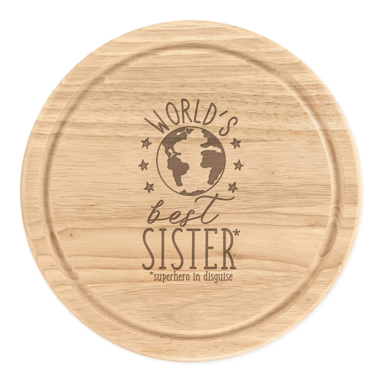 World's Best Sister Round Chopping Cheese Board Funny Gift Present