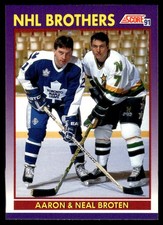 1991-92 Score American Aaron Broten/Neal Broten ( Toronto Maple Leafs/Minnesota