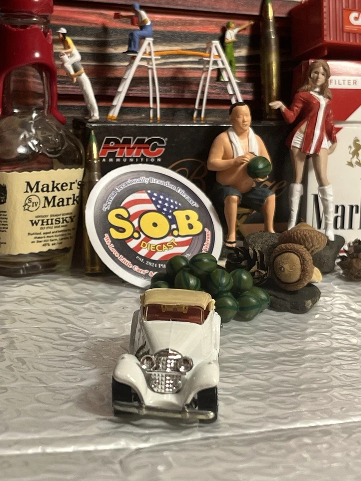 Mercedes 540K Convertible Hot Wheels Blackwalls 1932 Blanco Diecast Estado Casi Nuevo Foto 3 de 4