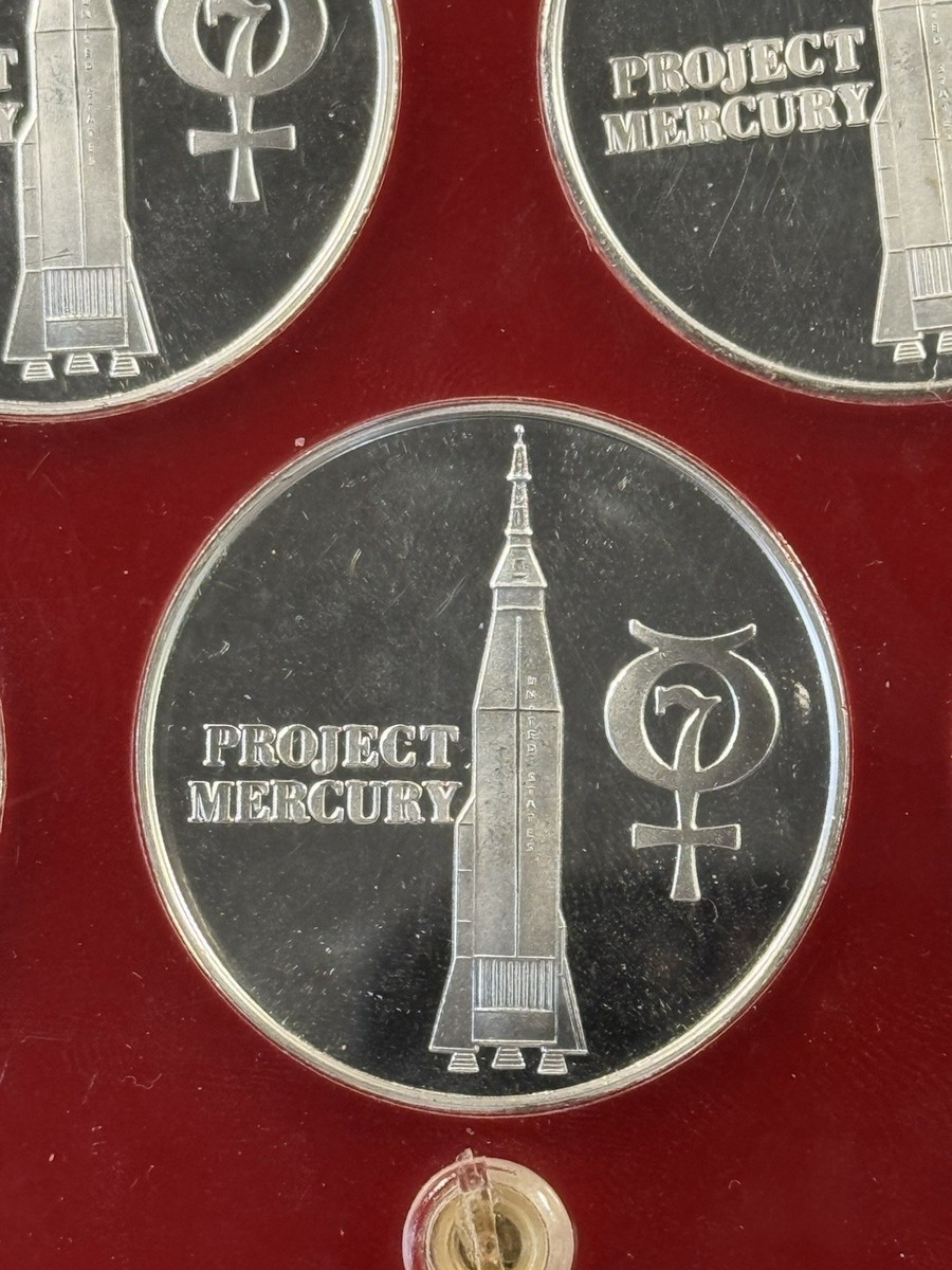 1960's Nasa Project Mercury (6) Silver Medal Set In Awesome