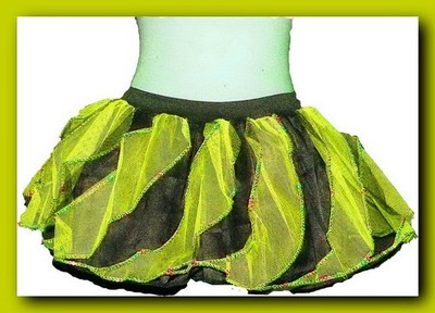 Neon Uv Lime Black tutu skirt tulle petticoat Halloween   fancy costumes US