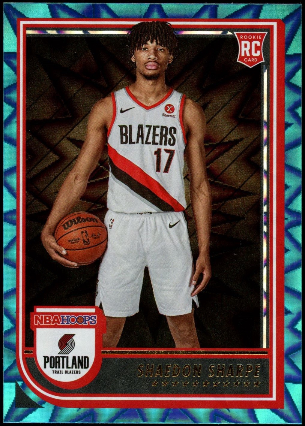 2022-23 Panini NBA Hoops - Rookies Shaedon Sharpe #237 Teal Explosion (RC)