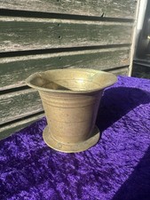 Antique Heavy Brass Apothecary Mortar Pot  Herbs Medicine