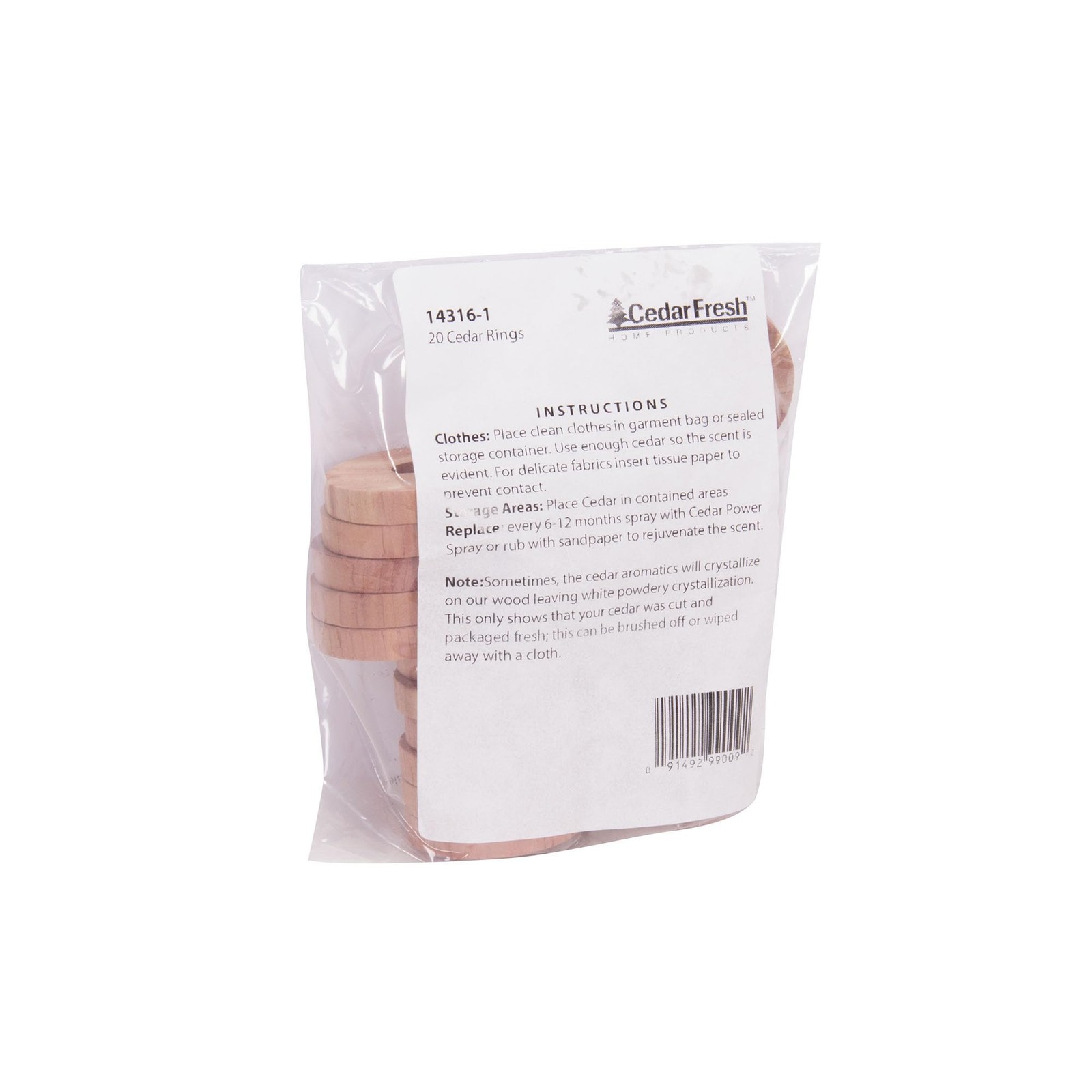 Cedar Fresh Red Cedar Wood Rings for Hangers Set of 20 Natural Moth Repellent