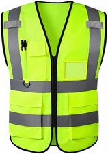 Safety Vest for Work, High Visibility, Reflective Strips, Pockets