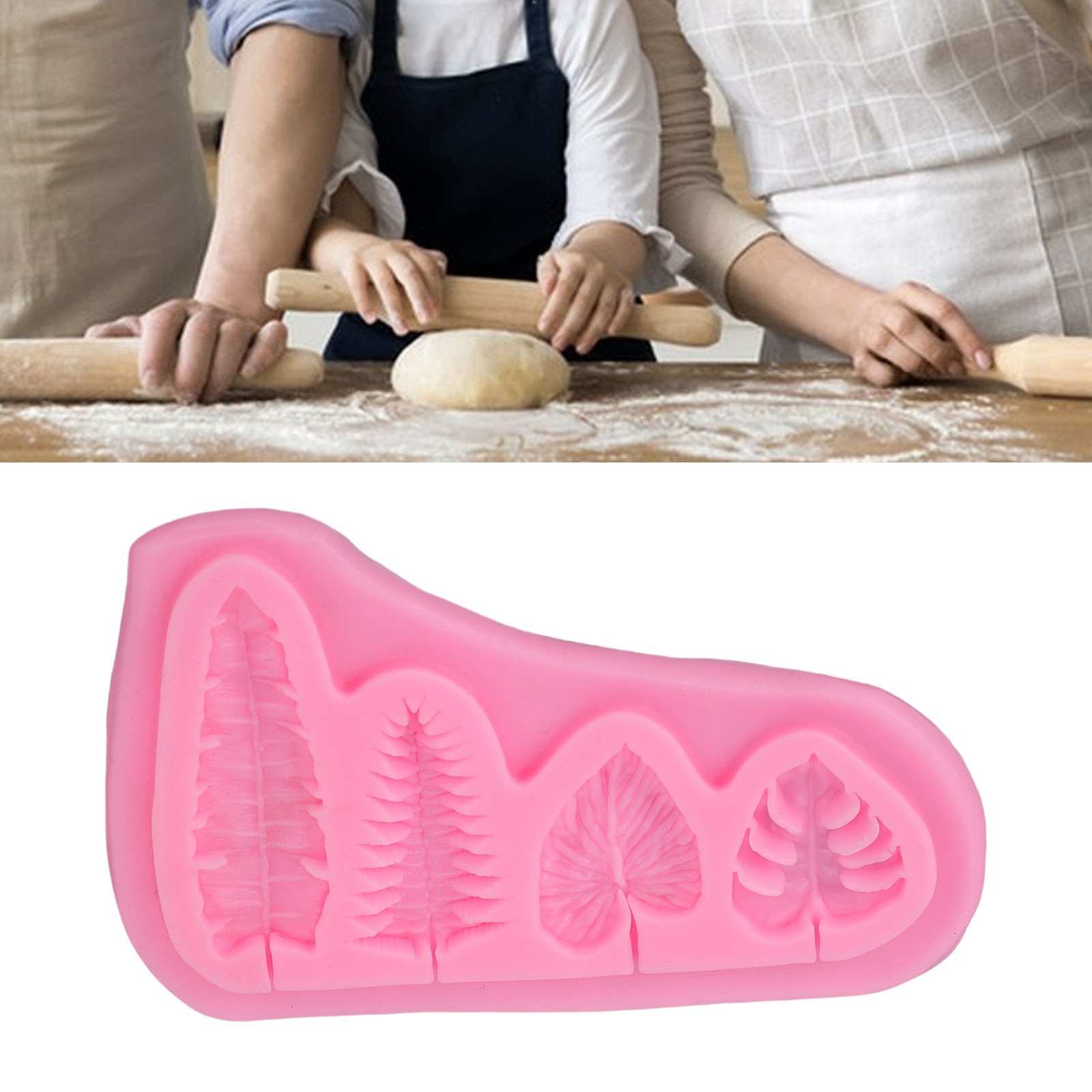 Silicone Fondant Mold Multiple Leaf Shapes Baking Mold for Chocolate Cake KIT