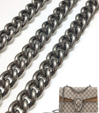 Upscale Replacement Purse Chain 47 inches, Wide 13mm Chunky Aluminum Metal Purse