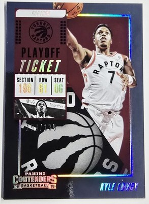 2018-2019 Panini Contenders Playoff Ticket Silver /199 Kyle Lowry #87    