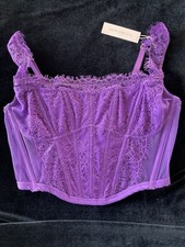 NWT Victoria  s Secret Sz S DREAM ANGELS Purple Lace Corset Top
