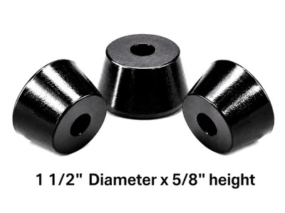 1-1/2'' Diameter x 5/8'' Tall Rubber Feet for Amps Speakers Stereo Equipment