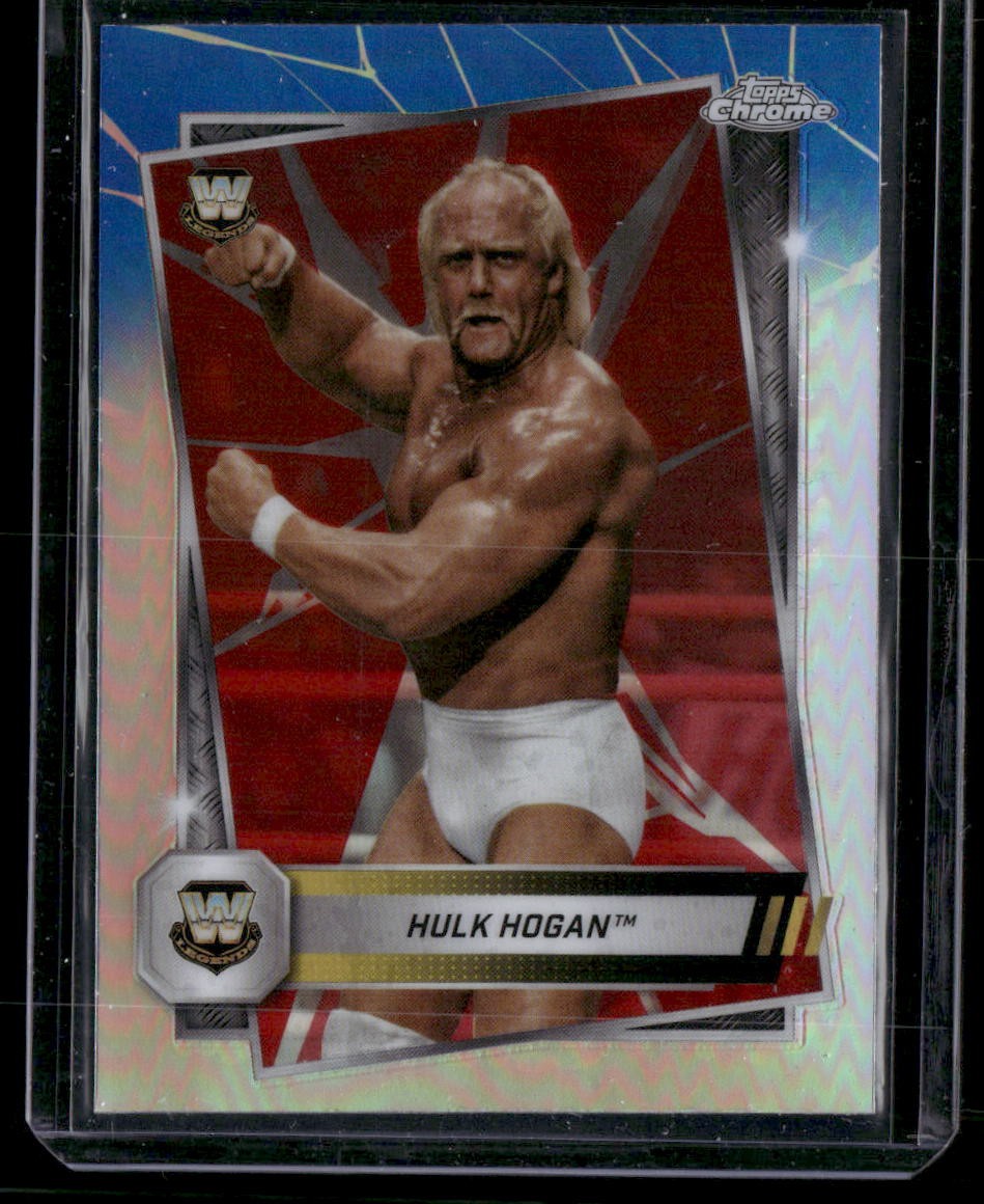 2025 Topps Chrome WWE #12 Hulk Hogan Red & Blue Refractor