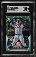 2023 Bowman Mega Box Aqua Mojo Refractor /225 Jasson Dominguez SGC 10 GEM 1bk5