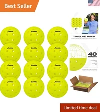 X-40 Outdoor Pickleballs by Franklin - Official 12 Pack, Ideal for Serious Play