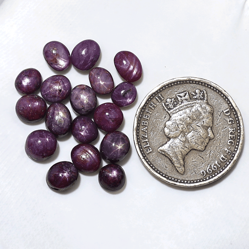 Cosmic Star Berry ~ 19 PC Natural Ruby High Quality 5.6mm-7mm Cabochon Gemstones - Picture 3 of 11