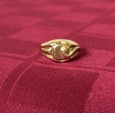 18K Gelbgold Italien Ring ''Stern 160 AR 750'' Schlange Schlange 3,2 g Größe 6,5
