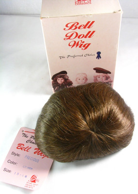 Bell Doll Wig Precious Lt Brown Size 15-16 Straight Short with Bangs