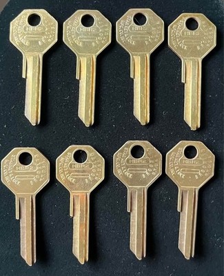 Lot Of 8, VNTG Star Brand Primary Key Blanks HBR2, B10, H98LA, for Early GM Auto
