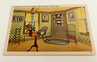 Living Room in John and Abigail Adams Cottage Quincy Massachusetts MA Postcard