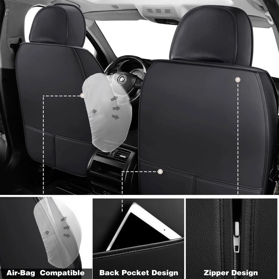 For Toyota Car Seat Cover Full Set Leather 5 Seats Front Rear Protector Cushion Foto 4 de 4