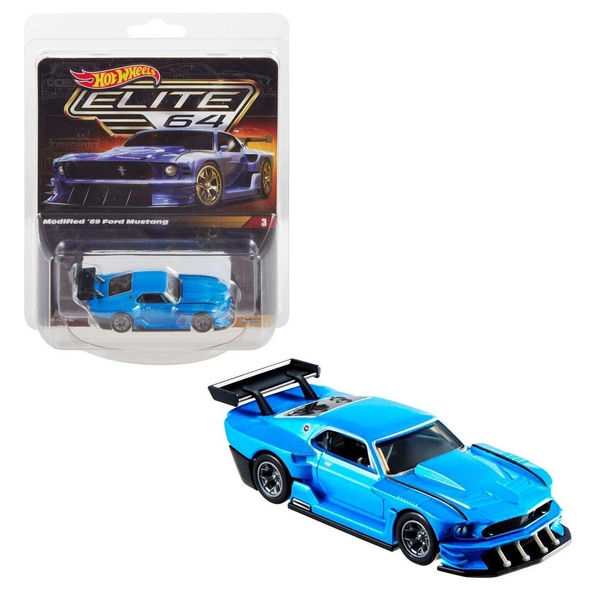 ホットウィール エリート 64 シリーズ '69 フォード マスタング× 2台 1:64 Hot Wheels Elite 64 Series Modified 1969 Ford Mustang