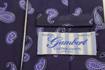 1448  )  GAMBERT  MEN'S  TIE  100%  SILK  MADE IN USA