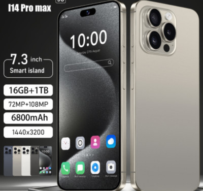 I14 Pro MAX Unlock Dual SIM Smartphone Android  Large Screen 6.8 quot;16GB+1TB