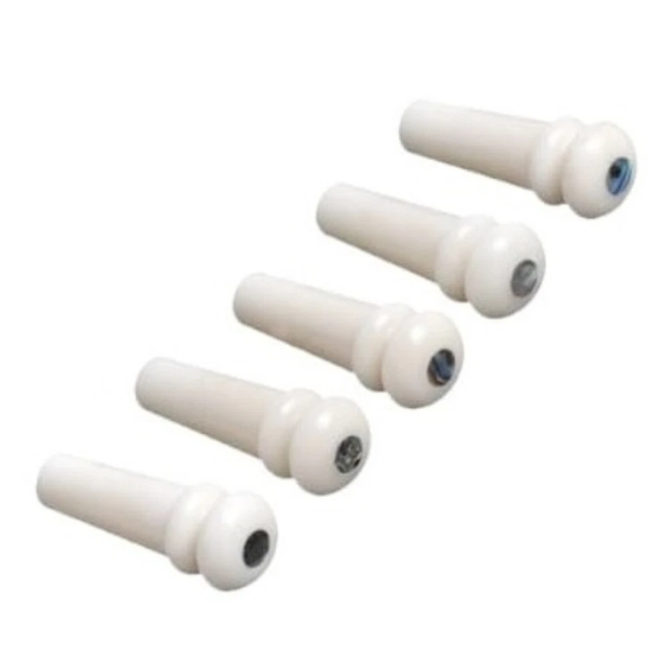 5x Bone Guitar End Pin Strap Button Abalone Peg Luthier White - Image 2 of 4
