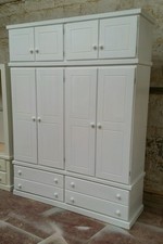 HANDMADE (WHITE) CAMBRIDGE 4 DRAWER QUAD + TOP BOX WARDROBE NOT FLAT-PACK!!!