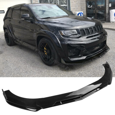 SIKUAI Front Bumper Lip Spoiler / Splitter - Carbon Fiber Black For Jeep Grand Cherokee SRT8 (2012-2013, 2015-2016)