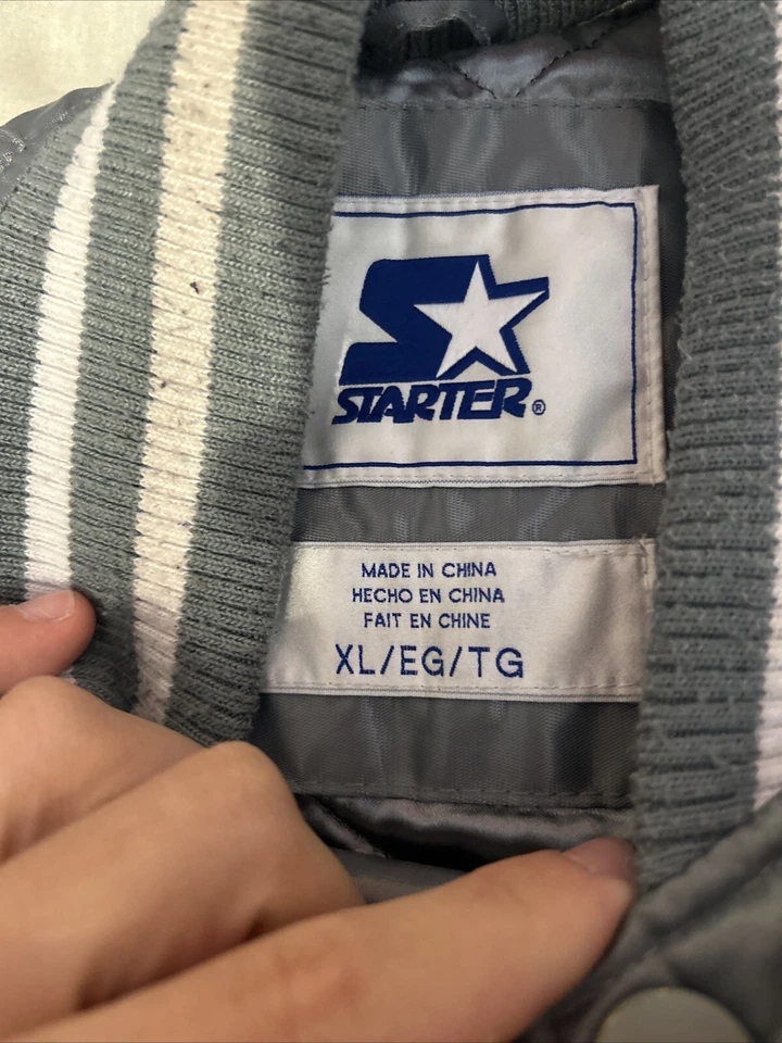 Vintage Chicago Cubs Starter Jacket Sz XL Gray Satin Ty Mopkins Exclusive Foto 2 de 4