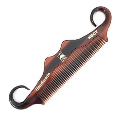 Mens Mustache Beard Grooming Comb - Handle Bar Style - 5 1/4'' Long