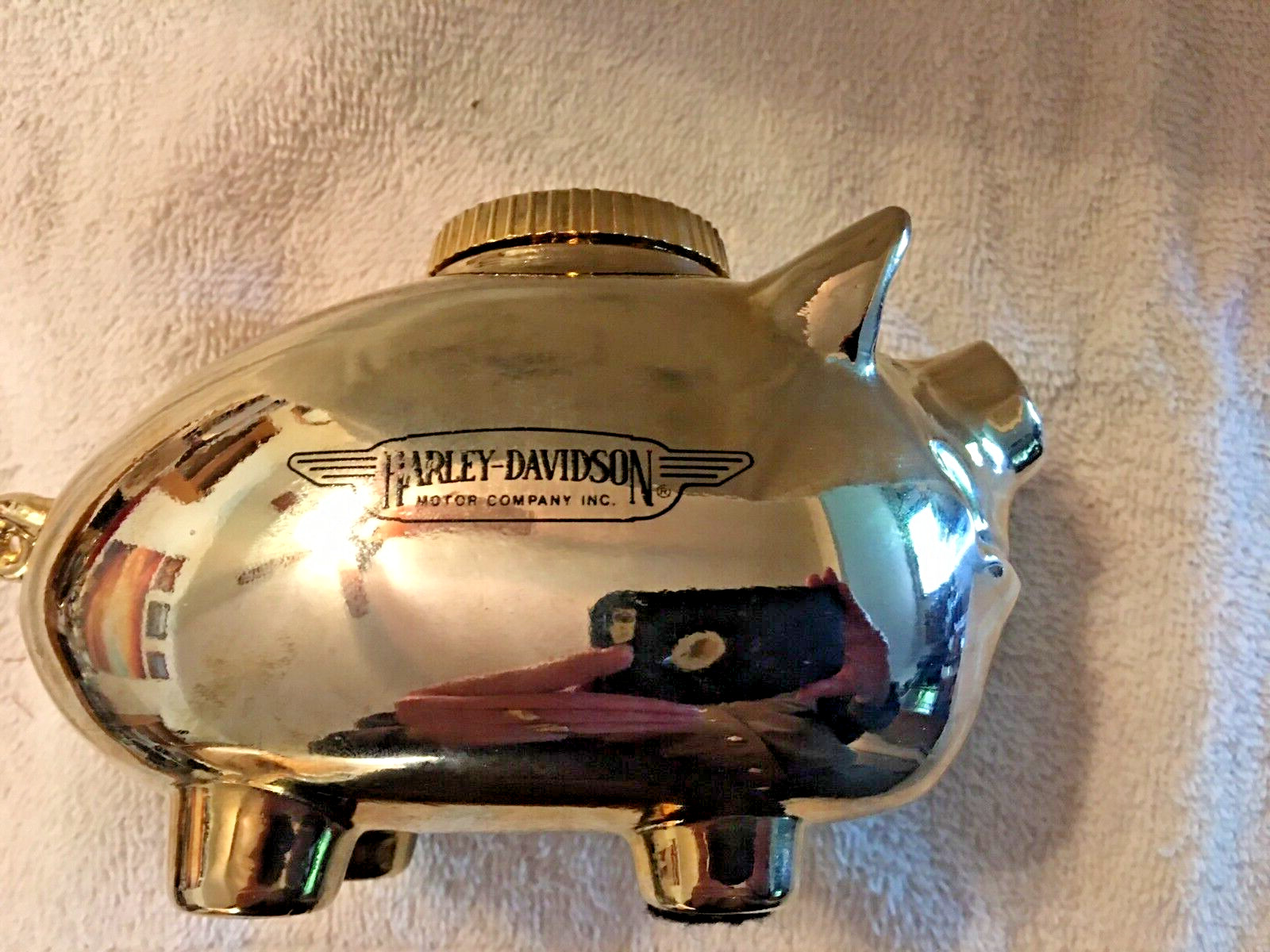 Vintage Harley Davidson 25th and 50th Anniversary Metal HOG Banks