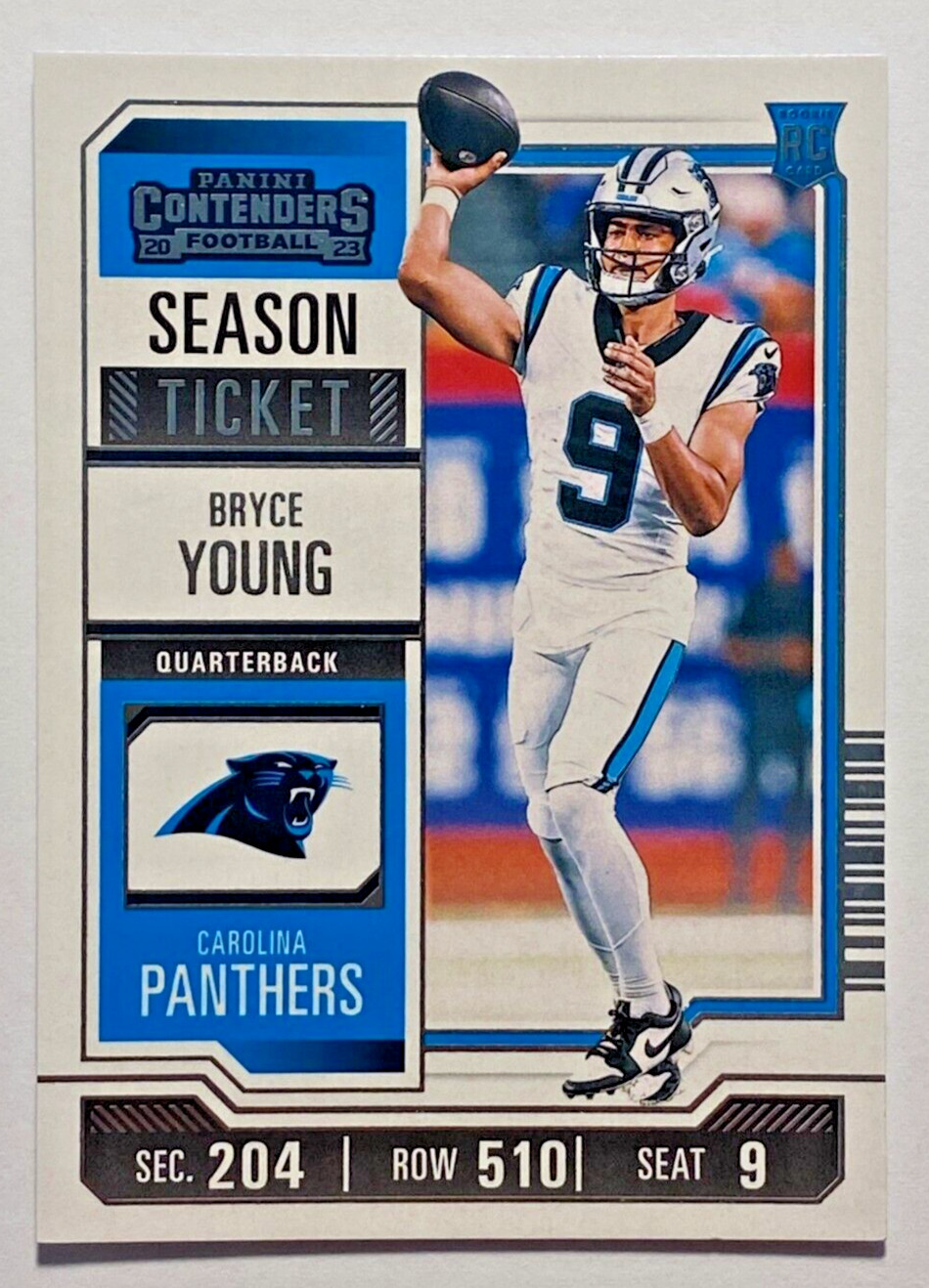 2023 Panini Contenders Football #15 BRYCE YOUNG RC Rookie Ticket PANTHERS