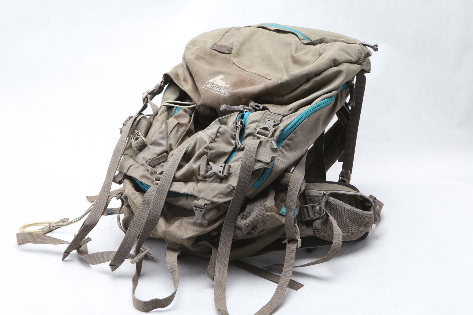 Gregory Deva 70 Backpack WXS Women Hiking Camping Olive Blue Pockets XS