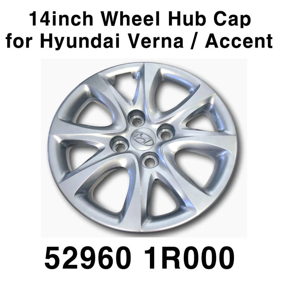 Cubierta de tapacubos de rueda OEM 14" 529601R000 1EA para Hyundai Verna Accent 2012-2014 Foto 2 de 2