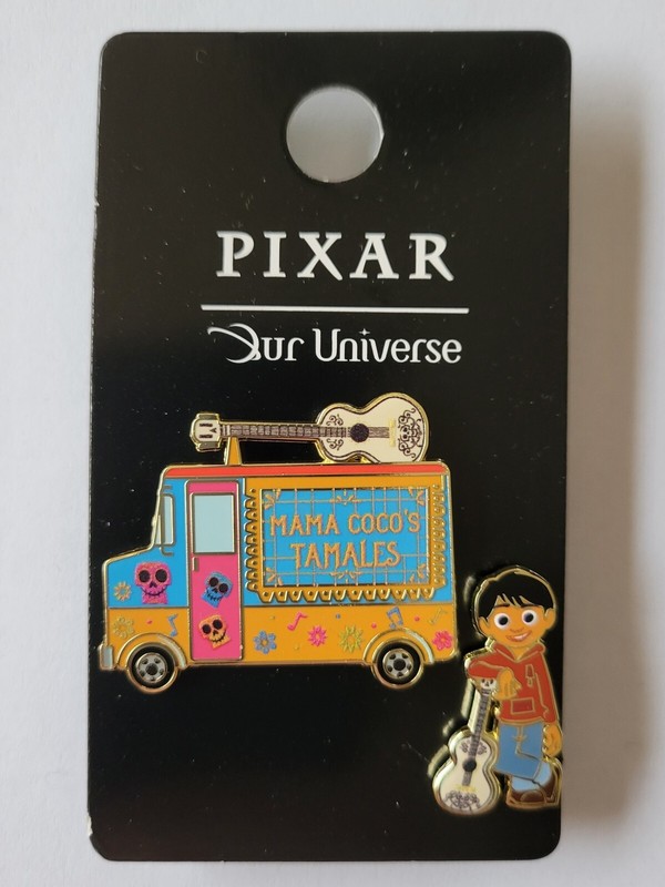 Disney Pixar Coco Miguel & Mama Coco's Tamales Sugar Skull Food Truck Pin Set