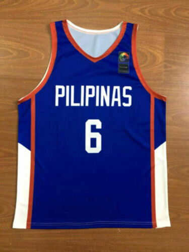Buy Basic Jordan Clarkson #6 Team Pilipinas Philippines Basketball Jersey White Blue;all Sewn;custom Names;youth/kids/adult Size Online in India