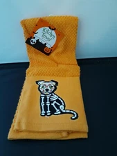 Halloween DAY OF THE DEAD DOG SKULL  skeleton Kitchen Hand Towel 
