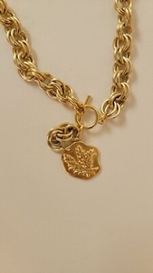 Authentic Tess & Tricia 24k Gold-Plated Lariat Necklace, Chunky Chain Necklace