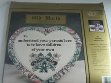 NIP Old World Collection Stitchery Complete Kit 2702 Heart Felt Message