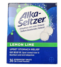 ALKA-SELTZER LEMON - LIME for Heartburn, Stomach Upset 36ct Drop Ins  